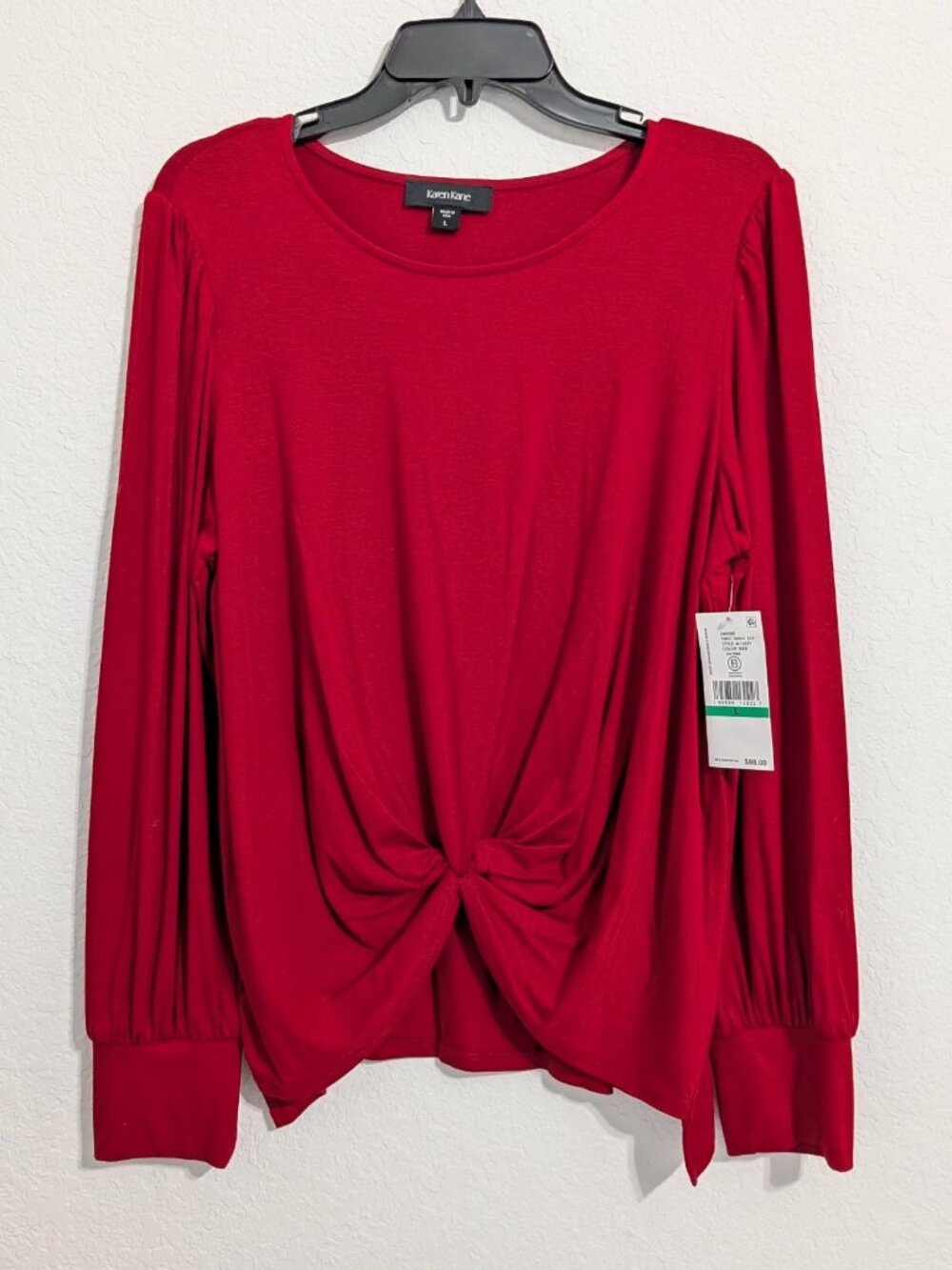 Karen Kane Women's Red Twist Front Top Blouse NWT (Large)